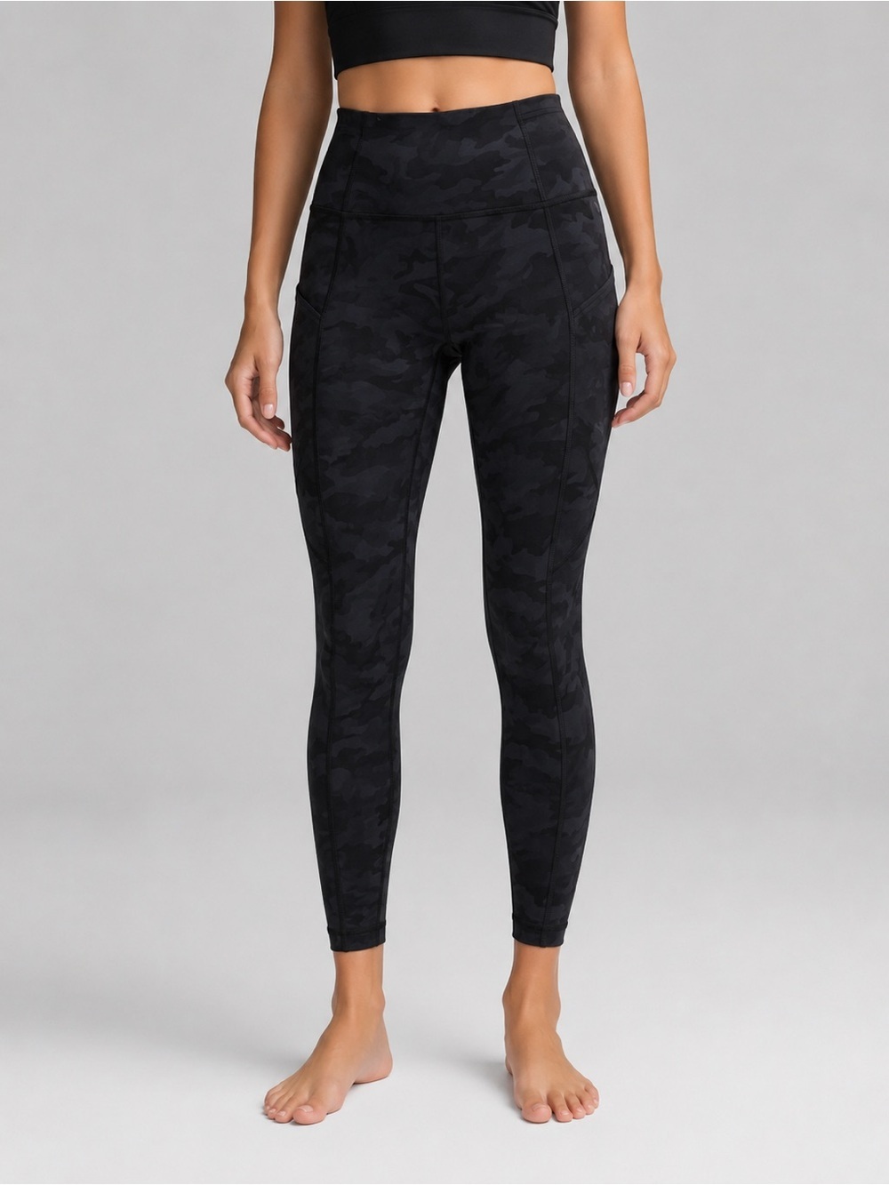 Lululemon Black Camo High-Rise Leggings Size 2